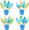 Surfing Surfboard Party Centerpiece Sticks 18pcs Surfboard Theme Birthday Party Decorations for Table Summer Surfing Party Table Toppers for Beach Pool Hawaii Luau Party Supplies